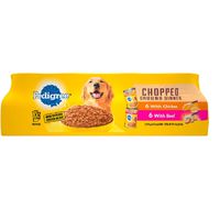 PEDIGREE Chopped Ground Dinner With Beef & With Chicken Adult Canned Wet Dog Food Variety Pack, (12) 13.2 oz. Cans
