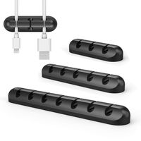 3 Pack Cable Clips - Simr Cord Organizer - Cable Management - 6mm Wire Holder System - Rubber Adhesive Cord Hooks fit Home, Office, Cubicle, Car, Desk Accessories (357, Black)