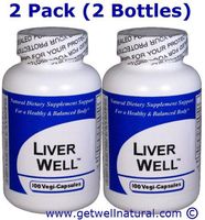 Liver Well (100 Capsules)"2 Bottle Pack"- Concentrated Herbal Blend - Dietary Supplement
