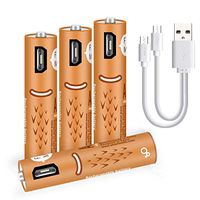 Mayuy UL Approved Rechargeable AAA Batteries 450mAh Battery with USB Ports High Capacity 1.2V NiMH Low Self Discharge Rechargeable Battery AAA Charging by USB Cable(4 Pack+ USB Cable)