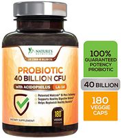 Probiotic 40 Billion CFU. Guaranteed Potency Until Expiration - 15x More Effective, Delay Release, Lactobacillus Acidophilus, Made in USA, Non-GMO, for Women & Men - 180 Capsules