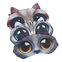 Cat&Dog Cute Sleep Eye Mask 3D Cartoon Eye Mask Cute Animal Sleep Mask Funny Cat Pug Dog Shape Travel Sleeping Aid Mask Eye Protection Ice Eye Mask for Women Men