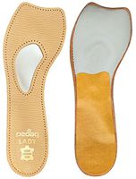 Pedag 121 Lady 3/4 Ultra Thin Leather Self Adhesive Insole for All Heels, Tan, Women's 9
