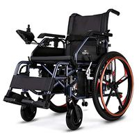 Yjie Electric Wheelchair Folding Portable,250W2 Dual Motor Drive with Electric Power Electric Power Or Manual Wheelchair Up to 15 Miles Range for Disabled Elderly