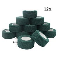 Vet Wrap Medical Tape for Skin Bandage Tape Vet Tape 1 inch x 12 Pack Dark Green Cohesive Bandage Fabric Self Sticking Bandage Wrap Self Adhering Bandage Wrap Bandage Self Adhesive Tape