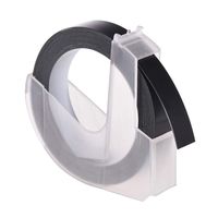 Docooler Label Tape, 3D Plastic Embossing Labeling Tape Refill for DYMO 12965 1610 Label Maker Tape with 3/8 Inch 9.8 feet, 1 Roll