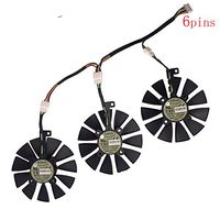 3 Pcs/lot T129215SU DC 12V 0.5A 6 Pin Video Card Cooling Fan For ASUS STRIX GTX980Ti GTX1060 GTX1070 GTX1080 RX480 R9 390X R9 390 Graphics Card Fan