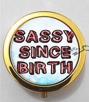 BlackKey Sassy Since Birth 3-Compartment Decorative Pocket Gift Box Case Organizer for Pill, Color 2 -1096