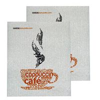 SWEDEdishcloths Swedish Dishcloth Set of 2 Each Swedish CoffeeCloud Design | Eco Friendly Cleaning Absorbent Cloth Eco Friendly Cleaning Wipes