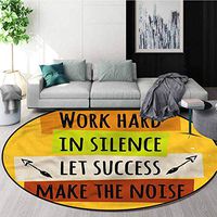 RUGSMAT Quote Modern Machine Washable Round Bath Mat,Motivation Lettering Design Lifts Basket Swivel Chair Pad Coffee Table Rug Diameter-31