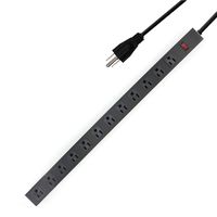 12-Outlets Heavy Duty Power Strip with 6 Ft UL 14AWG Cord Straight Plug for Commercial, Industrial, School and Home,15A 125V 1875W,ETL Certification, Black