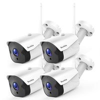 TourAlle Outdoor Security Camera -1080P HD Wireless Home Camera with  IP66 Waterproof, 2-Way Audio, Motion Detection, Encrypted Cloud Storage & IR Night Vision(4 Pack)