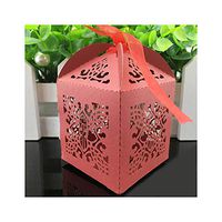 50Pcs Crossing Candy Boxes Angel Gift Box for Baby Shower Baptism Birthday First Communion Christening Easter Decoration,Red,5x5x8cm