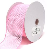 Homeford Frosted Net Wired Ribbon, 10 Yards (Pink, 2-1/2-Inch)