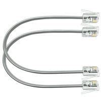 (2 Pack) 6 Inch Telephone Cord Short RJ11 6P4C Male to Male