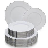 Silver Spoons 1839X6 Disposable Plastic Dinnerware Set, 120 Servings, White