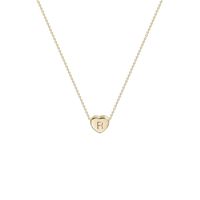 Tiny Gold Initial Heart Necklace-14K Gold Filled Handmade Dainty Personalized Letter Heart Choker Necklace Gift for Women Kids Child Necklace Jewelry Letter R