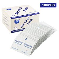 100 Pcs 75% Alcohol Disinfectant Cotton Slices Sterile Alcohol Prep Pads Gauze Pads Individually Wrapped Swap Pad Wet Wipe for Outdoor Skin Cleaning Care, 6x6 cm