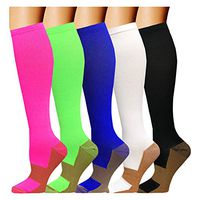 Copper Compression Socks For Men & Women(5 Pairs)- Best For Running,Athletic,Medical,Pregnancy and Travel -15-20mmHg