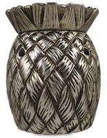 Gilded Basket Pewter Finish Weave Pattern Decorative Electric Oil Wax Candle Warmer