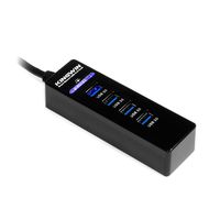 Kingwin 4-Port USB 3.0 Hub w/LED for MacBook, Mac Pro/Mini, iMac, Chromebook, Surface Pro, USB Flash Drives, Mobile SSD, Notebook PC, XPS, and More