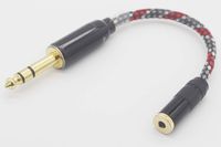 1/4" TRS 6.35 Male to 3.5mm Balanced Female Silver Plated Headphone Earphone Audio Adapter Cable