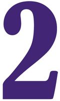 hBARSCI Number - 2 Vinyl Decal - 5 Inches - for Cars, Trucks, Windows, Laptops, Tablets, Outdoor-Grade 2.5mil Thick Vinyl - Purple