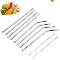 Stainless Steel Metal Straws, Reusable Comfortable Rounded tip Drinking Straws Metal Straws Reusable Drinking Straws (Green)