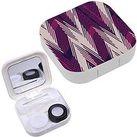 Portable Contact Lens Case Box Travel Kit Mirror + Bottle + Tweezers Container Holder [ Peonies Violets Flowers Watercolor ]