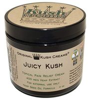 Kush Creams - Juicy Kush - Emu Oil & Hemp Oil Infused w/ 30+ Herbal Ingredients - Topical Pain Relief Cream w/Aromatherapy - Award Winning - Doctor Recommended - Lab Tested - 4 oz Jar