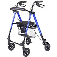 Steel Rollator Walker with Seat And Wheels Includes Back Support Mobility Portable Rollator Walker for Seniors And Those Needing Assistance Walking,Blue