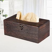 Simonshop Wooden Facial Tissue Box Retro Style Napkin Dispenser for Car Bathroom Living Room (22x12x10cm)