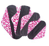 Organic Bamboo Charcoal Absorbency Reusable Leak Free NezBling Period Pads - Pack of 4 in 4 Different Sizes