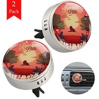 Romantic Sunset Date Aromatherapy Diffuser Silver Car Essential Oil Diffuser Air Freshener Deodorant Personal Care Aromatherapy 1.33x1.83in