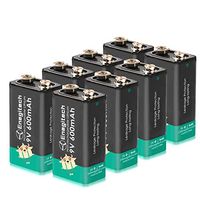 Enegitech 9V Lithium Batteries 600mAh for Smoke Detectors Microphone Multimeter Laser Thermometer 10 Years Power Storage 8 Pack Non-Rechargeable (Upgraded Version)