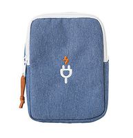 iSuperb Charge Bag USB Cable Earphone Pouch Camera Phone Bag Waterproof Zipper Case Electronics Accessories Organizers for Travel (Light Blue)