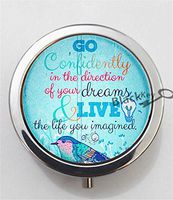 BlackKey Confidence Beautiful Inspirational Word 3-Compartment Decorative Pocket Gift Box Case Organizer for Pill, Color 1 -1691