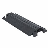 Linebacker CP1X125-GP-B Polyurethane Heavy Duty General Purpose 1 Channel Open Top Cable Protector with 1.25" Channel and T-Shaped Connectors, Black, 36" Length, 11.5" Width, 1.6" Height