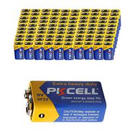 9V 6F22 Mn1604 Batteries Super Heavy Duty Carbon-Zinc Battery Count Pcs (100)