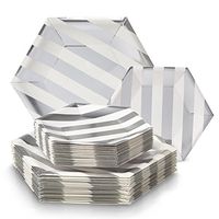 Silver Spoons 1881X12 Disposable Paper Party Plates Dinnerware Set, 216 Servings