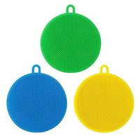 AsherKeep Silicone Sponge for Dishes (3 Pack) - Non Scratch Silicone Sponges - Silicone Dish Sponges - Rubber Sponges Kitchen - Silicone Sponge Scrubber