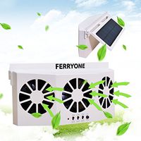 Ferryone Solar Powered Car Window Air Vent Ventilator,with Three-headed Fan,Clear The Car Smell,Protect Electrical Appliances in The Car,Suitable for All Cars