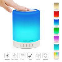 ELEPOWSTAR Smart Touch Night Light with Bluetooth Music Speaker, Dimmable Color Changing RGB Bedside Lamp for Bedroom, Portable Speakers with Mood Light, Best Gifts for Baby, Kids,Party