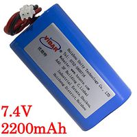 7.4V 2200mAh Rechargeable Lithium Battery Pack - VIDAR High Capacity Super Durability Li-ion Battery with JST PH2.54/2P Plug-in for Electronics,Toys,Lighting,Equipment
