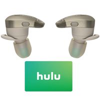 Sony WF1000X/NM1 Premium Noise Cancelling True Wireless Headphones, Gold Plus Hulu 25 Gift Card
