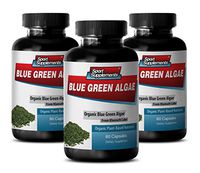 Lower Cholesterol Naturally - Blue Green Algae - Natural NUTRIENTS - from Klamath Lake - spirulina Green Powder - 3 Bottles (180 Capsules)
