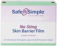 No-Sting Skin Barrier Wipes, 5" x 7" [Pack of 25]