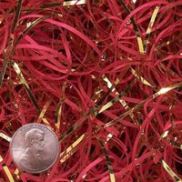 4oz Bag Red & Metallic Gold VERYFINE Fine Cut Gift Basket Shred Paper Filler Bedding nfLG -1693
