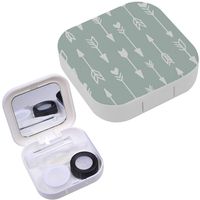 Portable Contact Lens Case Box Travel Kit Mirror + Bottle + Tweezers Container Holder [ Geometric Tribal ]