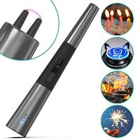 Klearlook USB Lighter Candle Lighter Electronic Arc Coil Lighter Rechargeable Flameless Windproof Safety Switch Portable for Cigarettes Candle Gas Stove Camping Cooking BBQ Fireworks [Nickel Black]